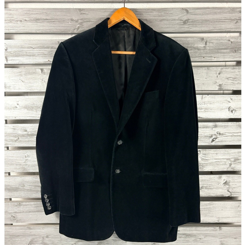 Express Design Studio Mens Black Velvet Velour Blazer Sport Coat Jacket 38R